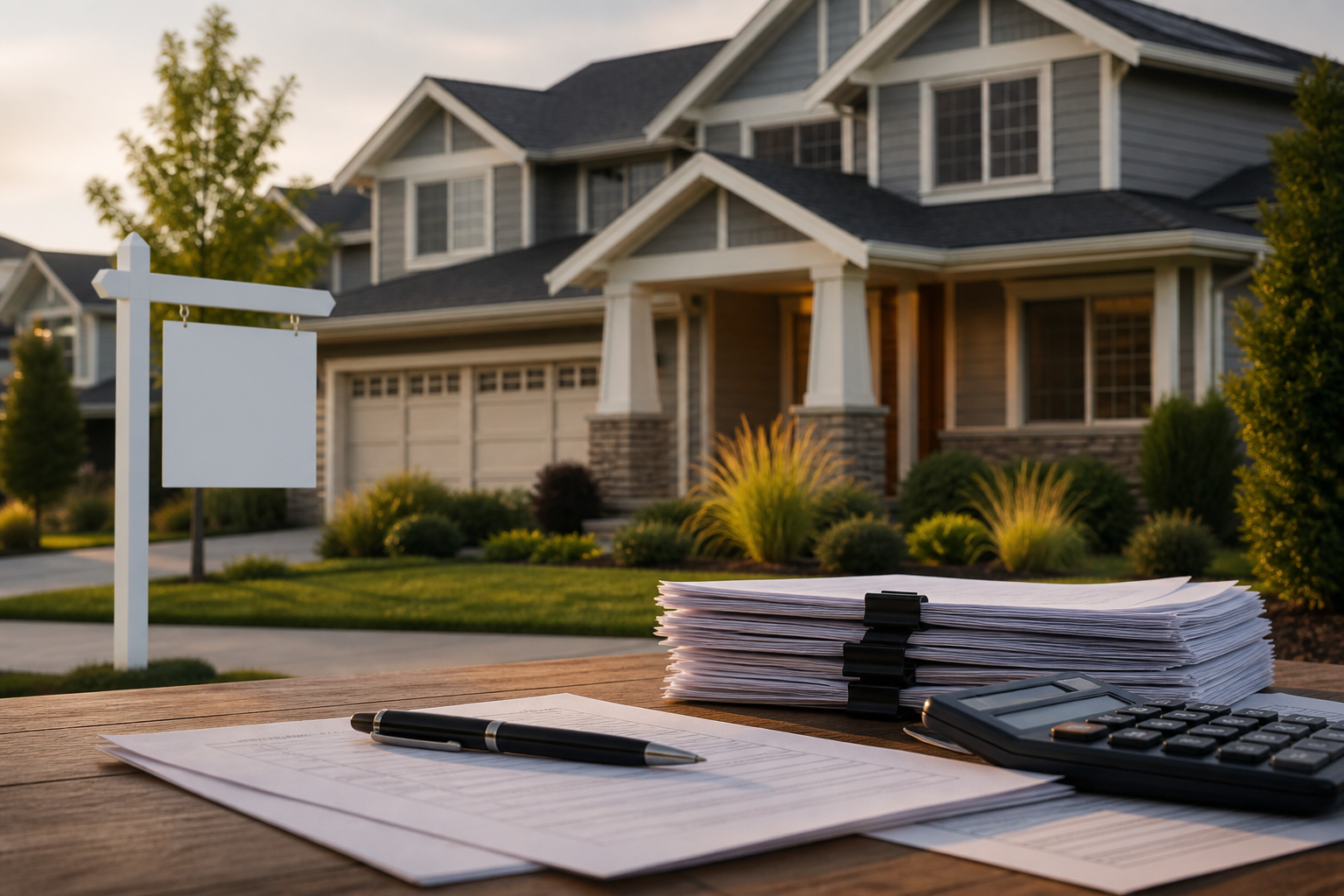 Suburban house exterior related to buying a home while owing taxes